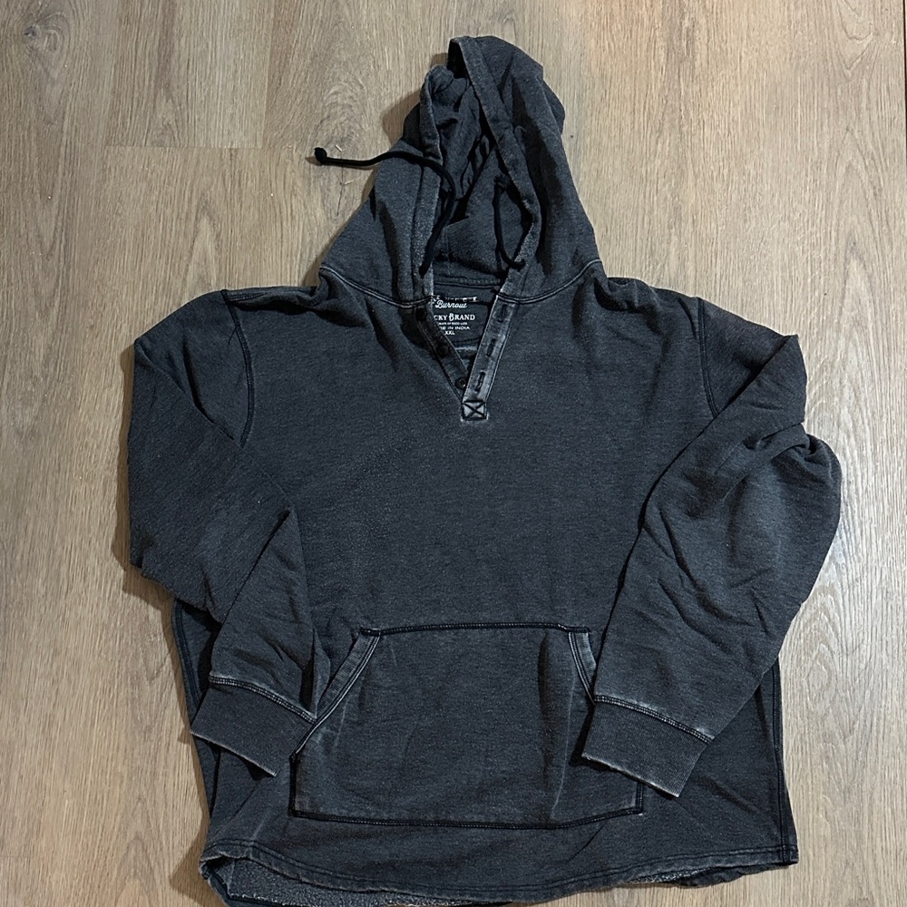 Lucky Brand Charcoal Burnout Pullover Hoodie